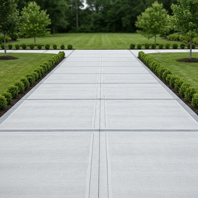 Concrete driveway installation