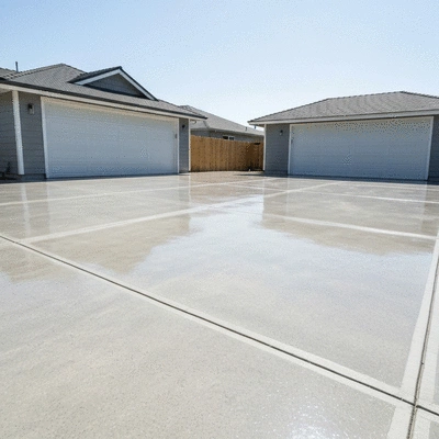 Concrete driveway with beautiful finish