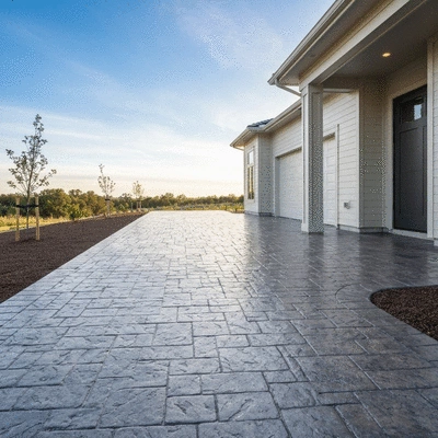 Decorative concrete driveway